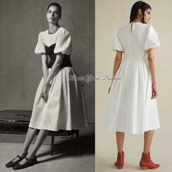 RARE NWT ANTHROPOLOGIE Eri + Ali Corset-Seamed Midi Dress - Picture 15 of 16